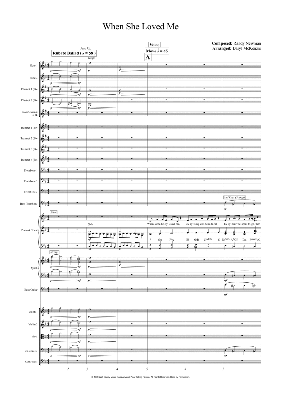 When She Loved Me Jazz Ensemble scores gallery preview page 1