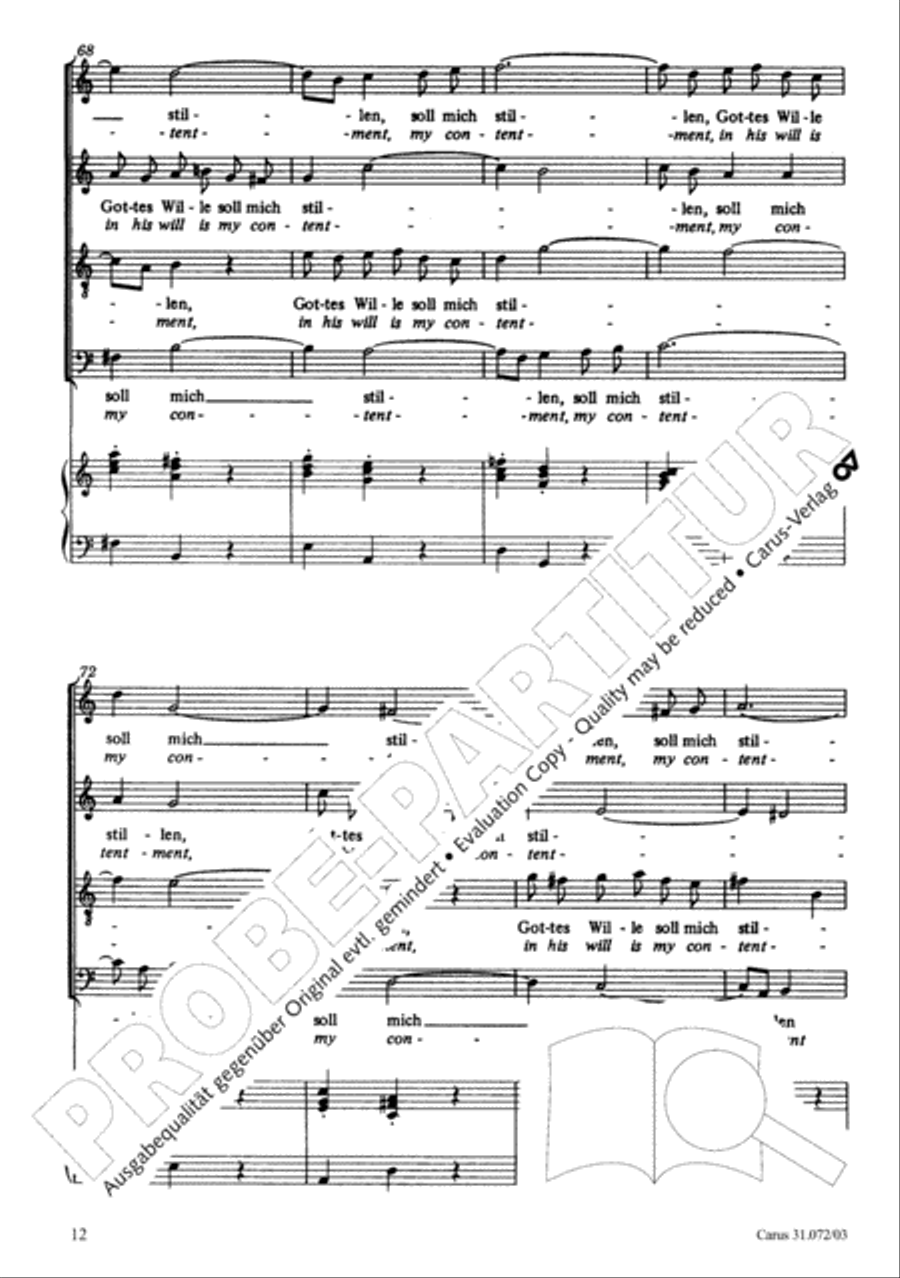 All cantate be by God's commandment (Alles nur nach Gottes Willen) 4-Part scores gallery preview page 13