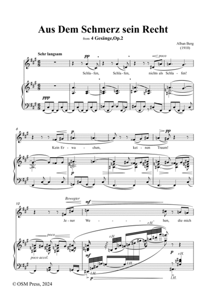 Alban Berg-Aus Dem Schmerz sein Recht(1910),in f sharp minor,Op.2 No.1 image number null