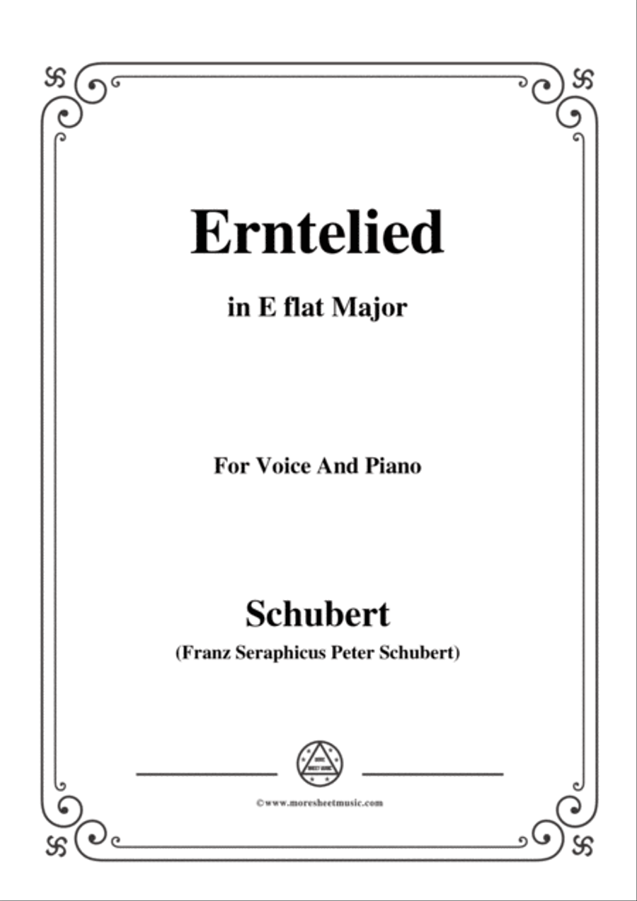 Schubert-Erntelied,in E flat Major,for Voice&Piano Voice scores gallery preview page 1
