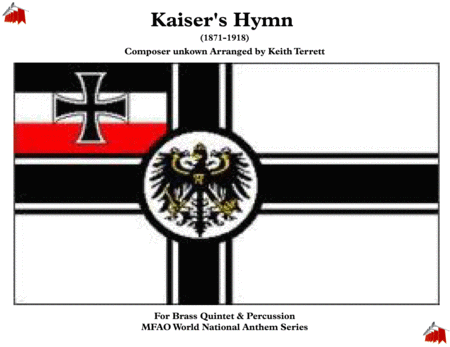 German Kaiser's Hymn ("Heil dir im Siegerkranz" ) for Brass Quintet & Percussion image number null