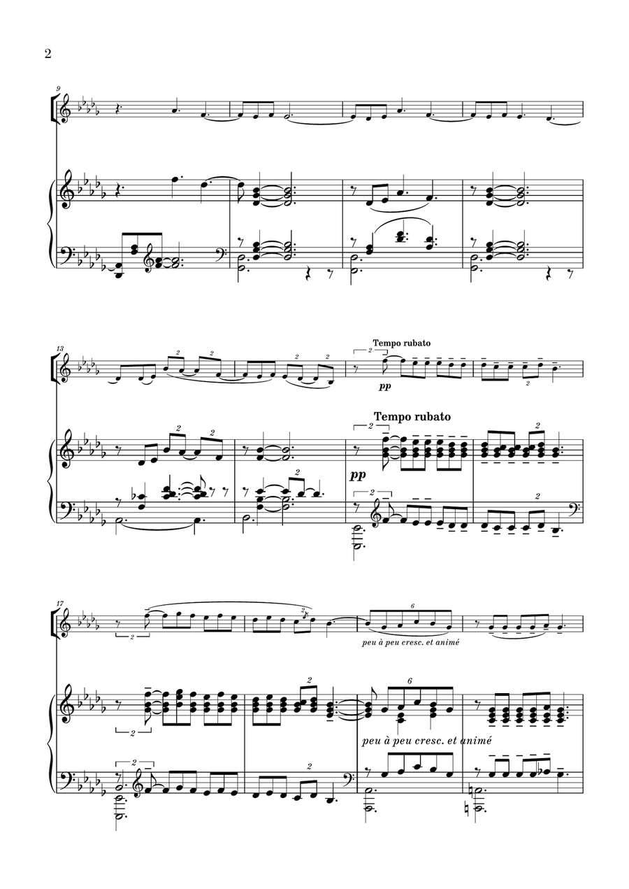 Clair de Lune for Cello and Piano (from Suite Bergamasque) Piano scores gallery preview page 2