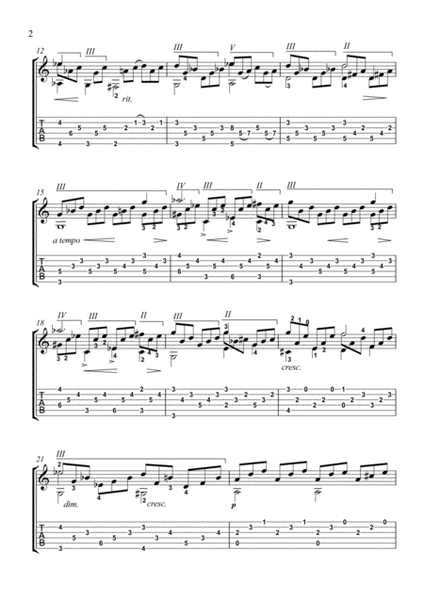 Moonlight Sonata classical guitar solo with tablature