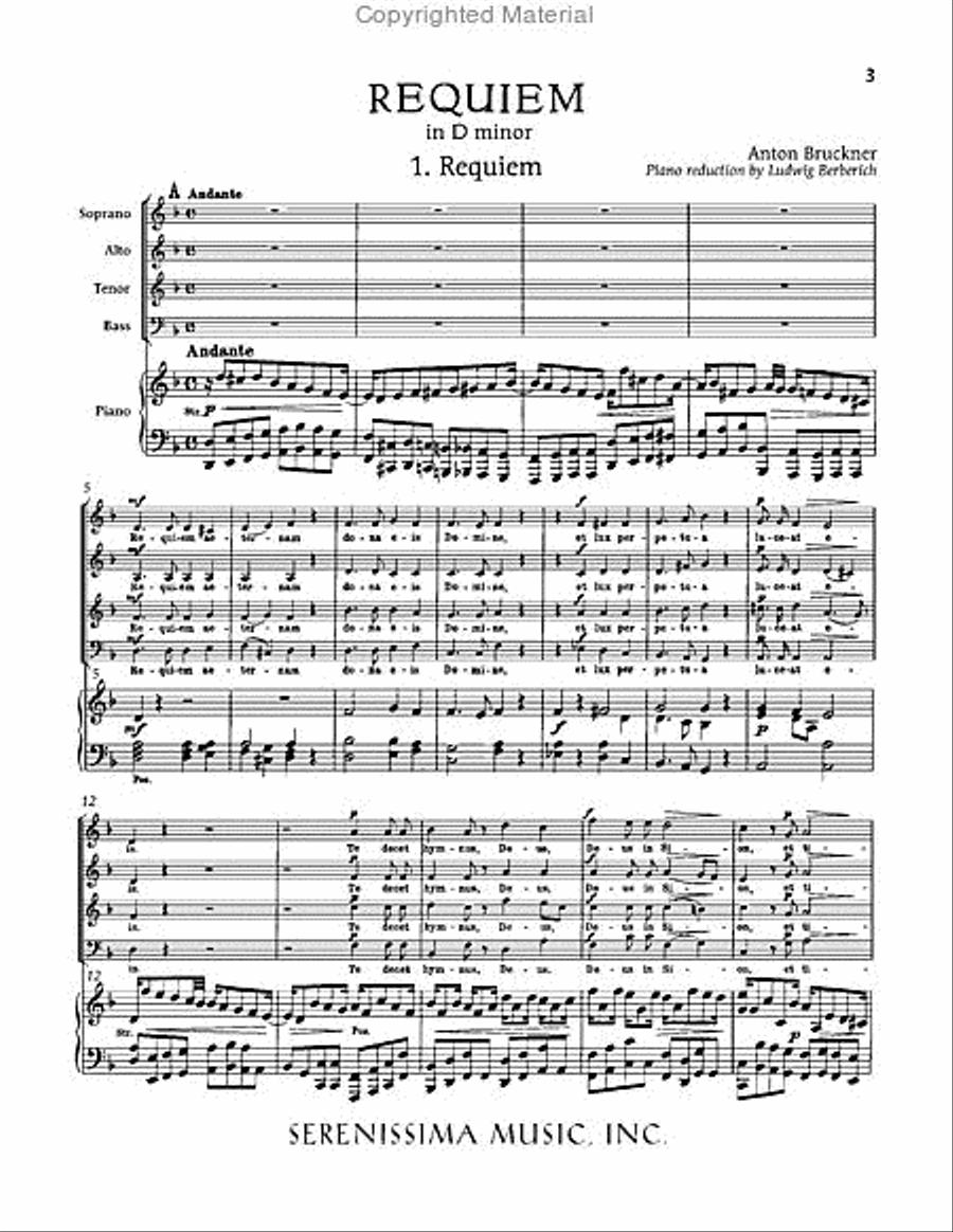 Requiem in D minor, WAB 39 Choir scores gallery preview page 3