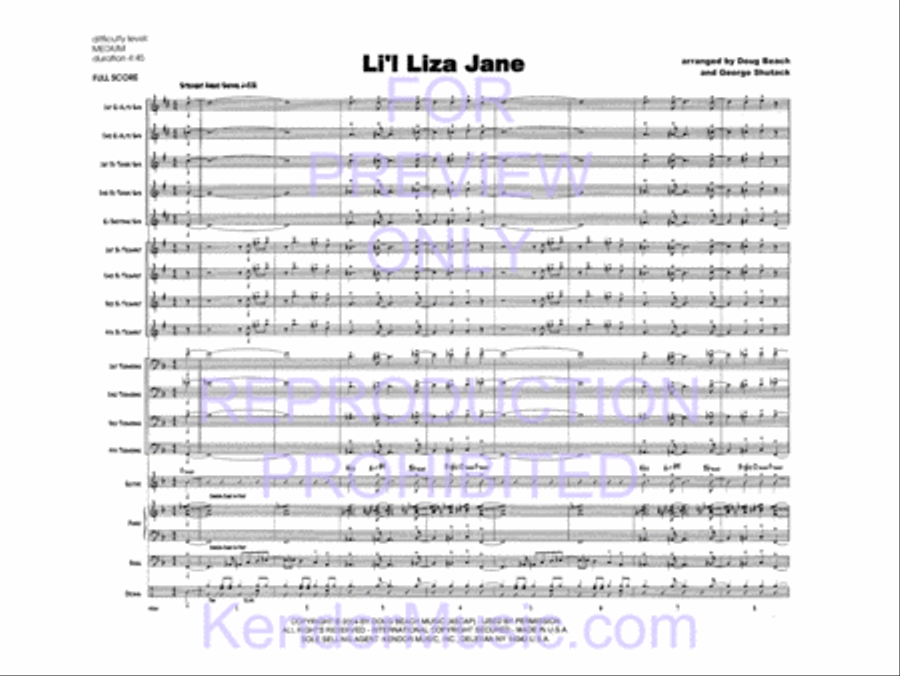 Li'l Liza Jane (Full Score) Jazz Ensemble scores gallery preview page 3