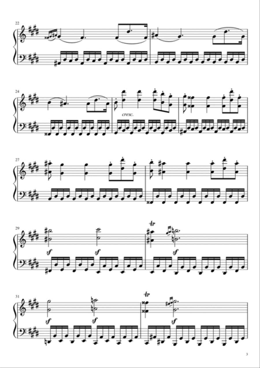 Moonlight Sonata, Third Movement, Op. 27, No. 2 by Beethoven - Piano solo Piano Solo scores gallery preview page 4