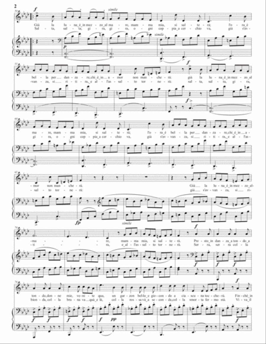 ROSSINI: La danza (transposed to F minor) Voice scores gallery preview page 3
