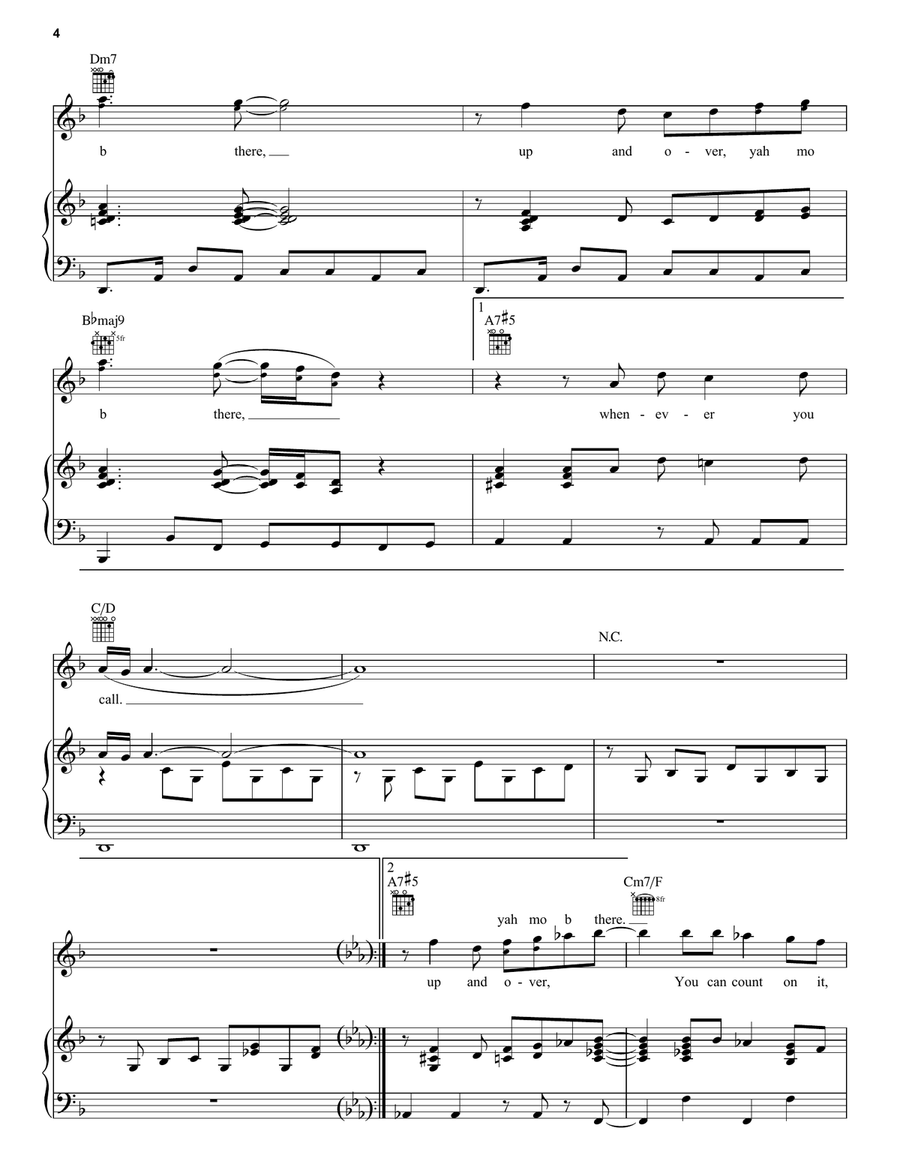 Yah Mo B There Yah Mo B There Piano, Vocal, Guitar scores gallery preview page 4