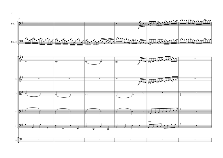 The Arrival of the Queen of Sheba for 2 Bassoons & Orchestra Large Ensemble scores gallery preview page 2