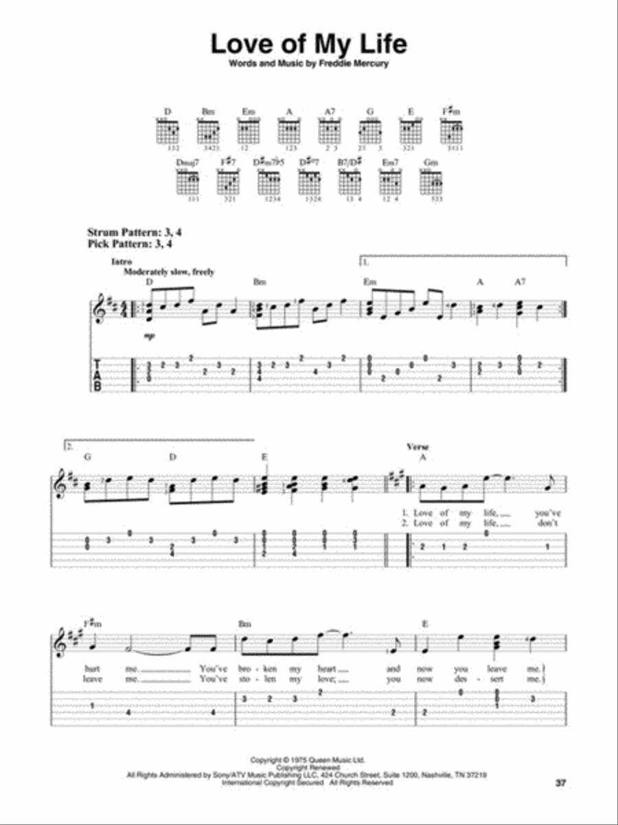 Bohemian Rhapsody Guitar Tablature scores gallery preview page 5