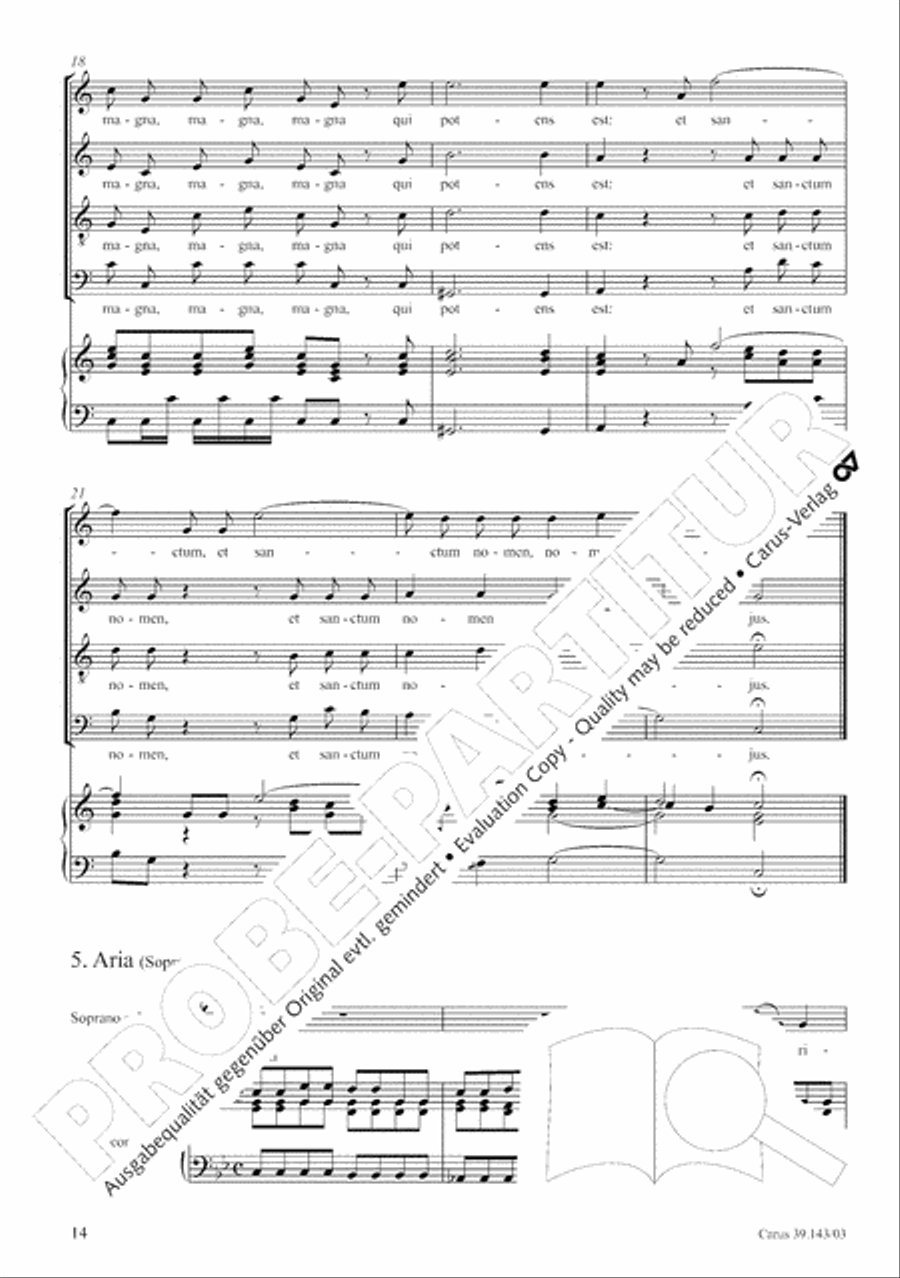 Magnificat in C major 4-Part scores gallery preview page 15