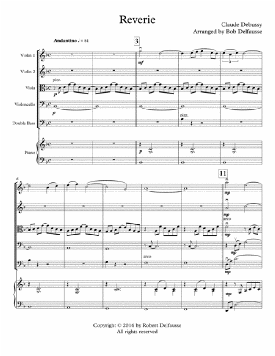 Debussy's Reverie for String Orchestra String Orchestra scores gallery preview page 2