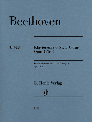 Book cover for Piano Sonata No. 3 in C Major, Op. 2, No. 3