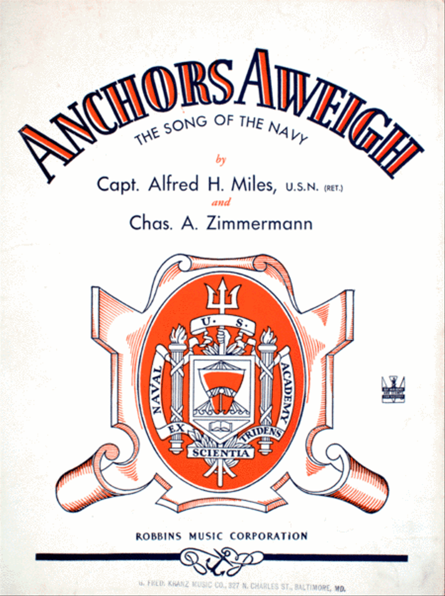 Anchors Aweigh. The Song of the Navy Voice scores gallery preview page 1