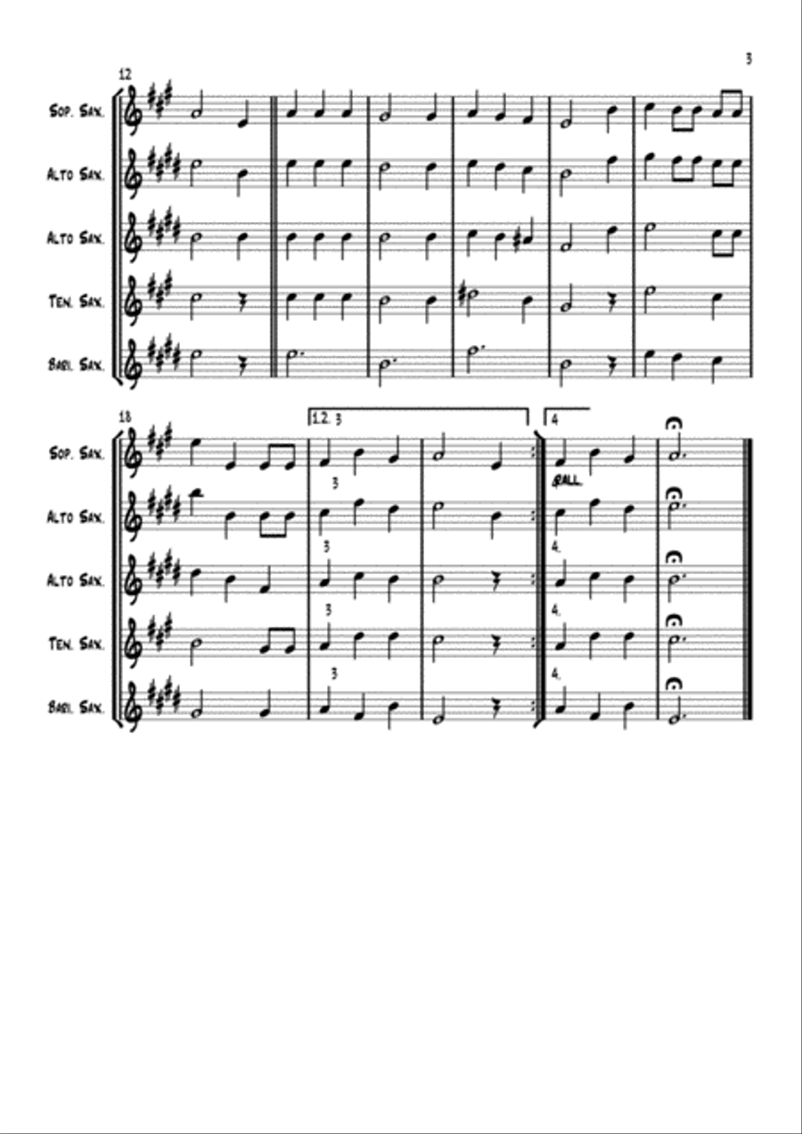 We Wish You A Merry Christmas Woodwind Quartet scores gallery preview page 3