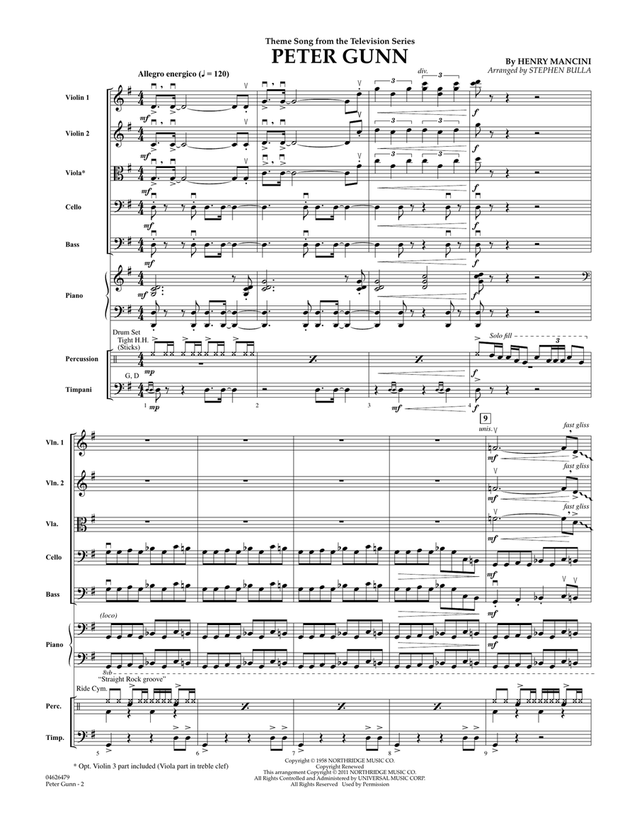 Peter Gunn - Full Score Peter Gunn - Full Score Orchestra scores gallery preview page 2