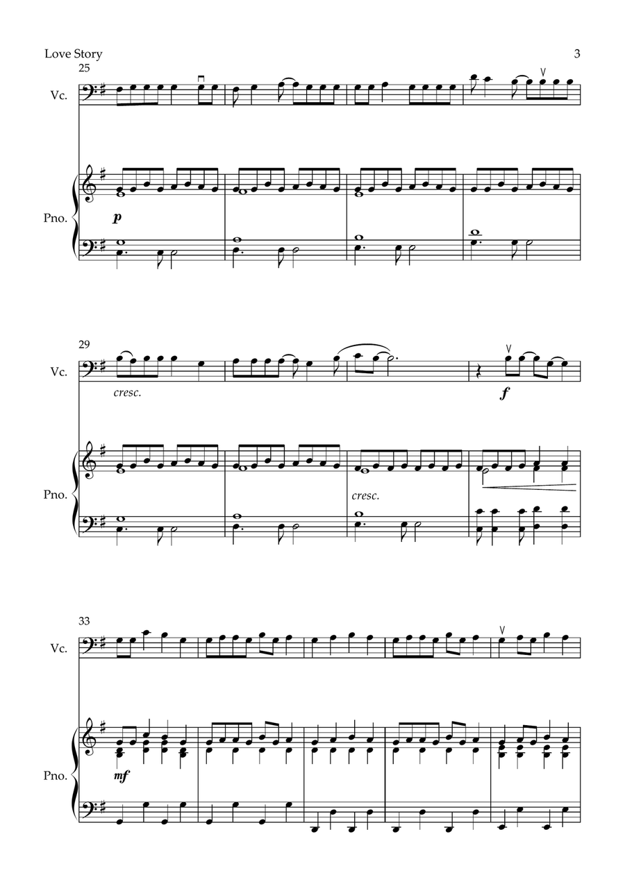 Love Story Piano scores gallery preview page 3
