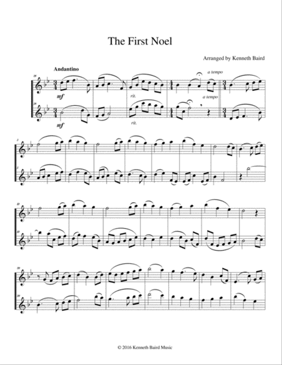 Five More Christmas Duets for Saxophones or Oboes Woodwind Duet scores gallery preview page 4