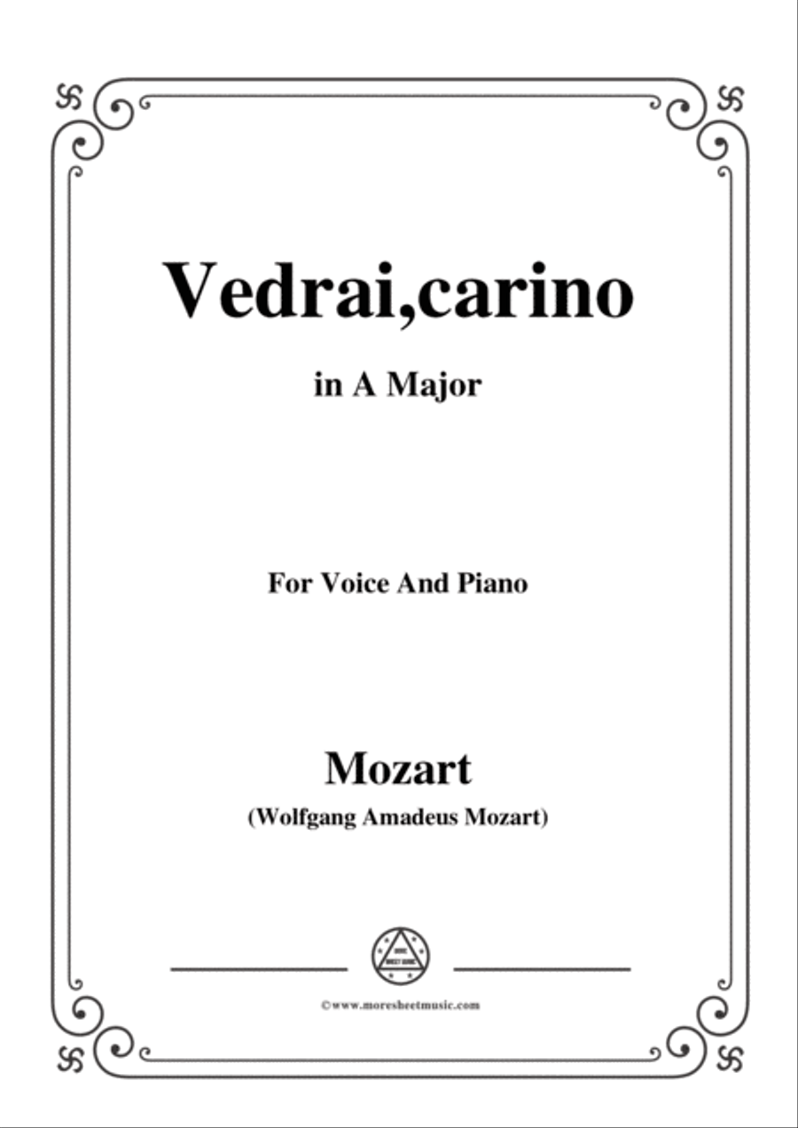 Mozart-Vedrai,carino,in A Major,for Voice and Piano Voice Solo scores gallery preview page 1