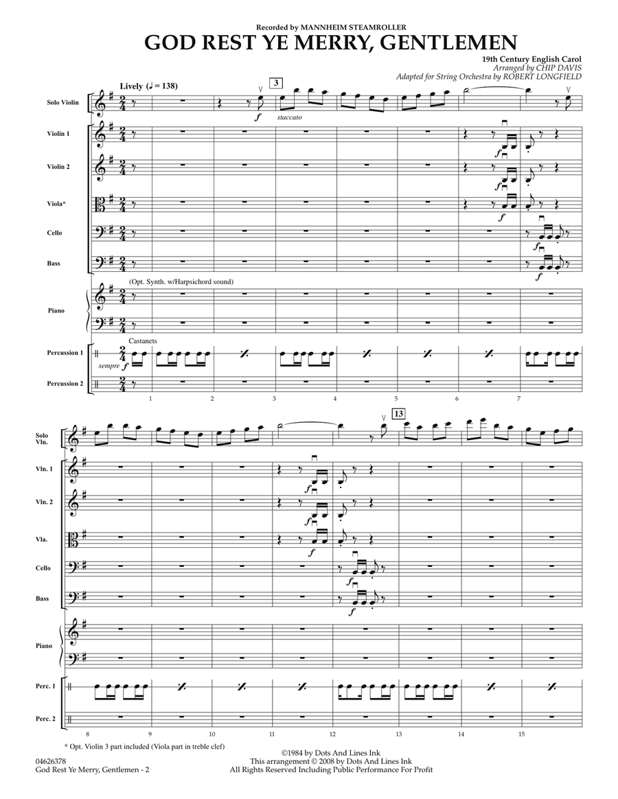 God Rest Ye Merry, Gentlemen - Full Score Orchestra scores gallery preview page 2