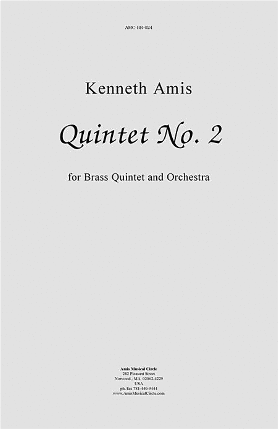 Quintet No. 2 for Brass with Orchestra Brass Quintet scores gallery preview page 1