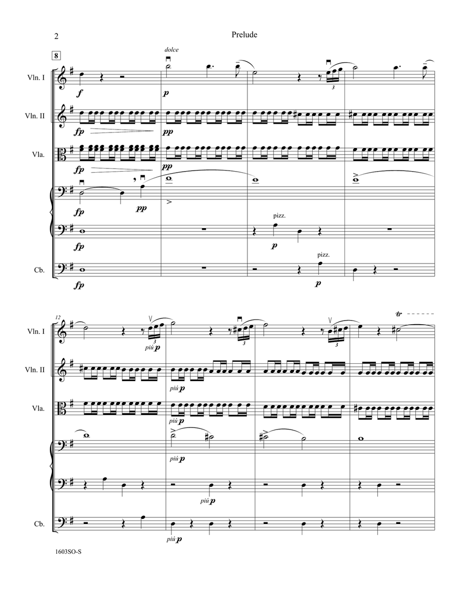 Prelude From Holberg's Time Op. 40 (Holberg Suite) Score and Parts String Orchestra scores gallery preview page 3