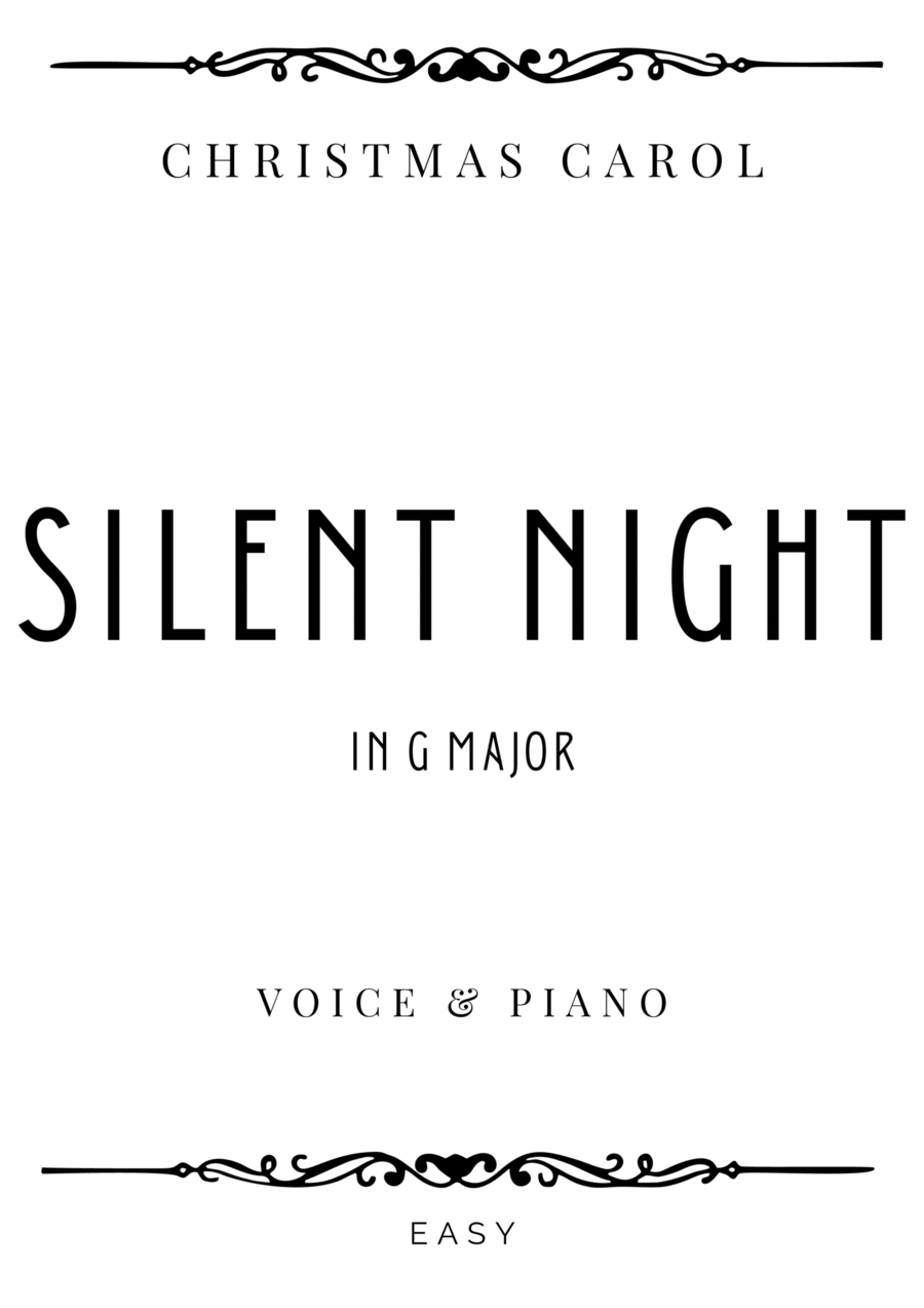 Gruber - Silent Night in G Major for Low Voice & Piano - Easy Chamber Music scores gallery preview page 1