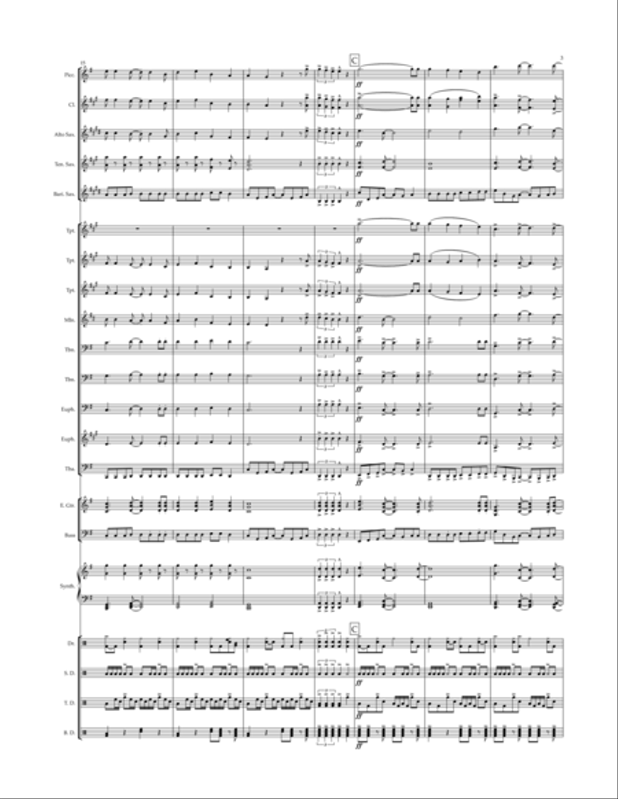 Livin' On A Prayer Marching Band scores gallery preview page 3