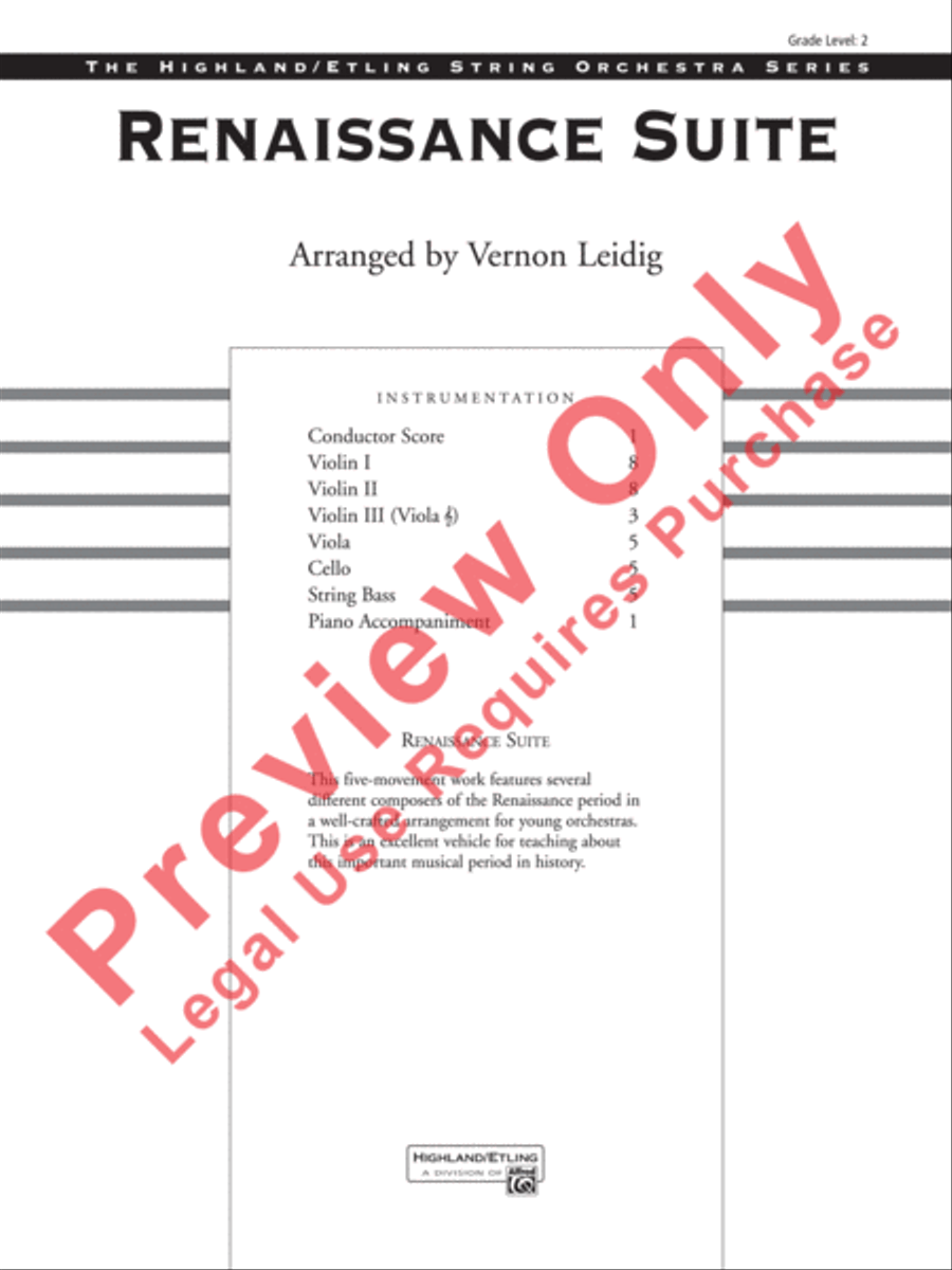 Renaissance Suite String Orchestra scores gallery preview page 2