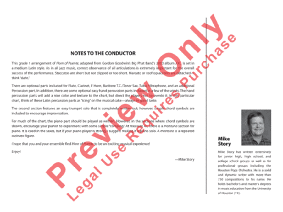 Horn of Puente Jazz Ensemble scores gallery preview page 15