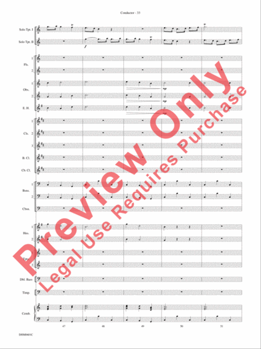 Concerto in C Major for Two Trumpets (I. Allegro, II. Largo, III. Allegro) Concert Band scores gallery preview page 37