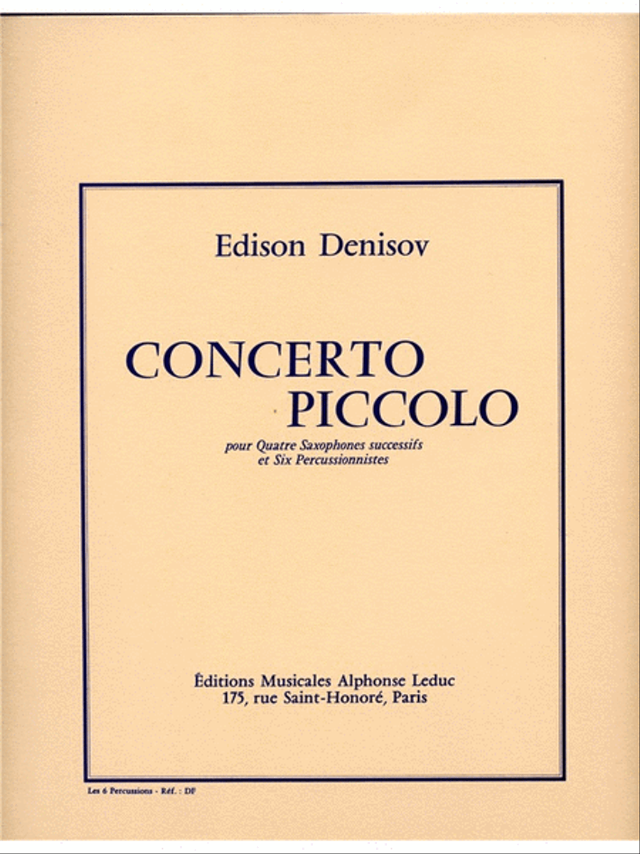 Concerto Piccolo (saxophone & Percussion) Piccolo scores gallery preview page 1