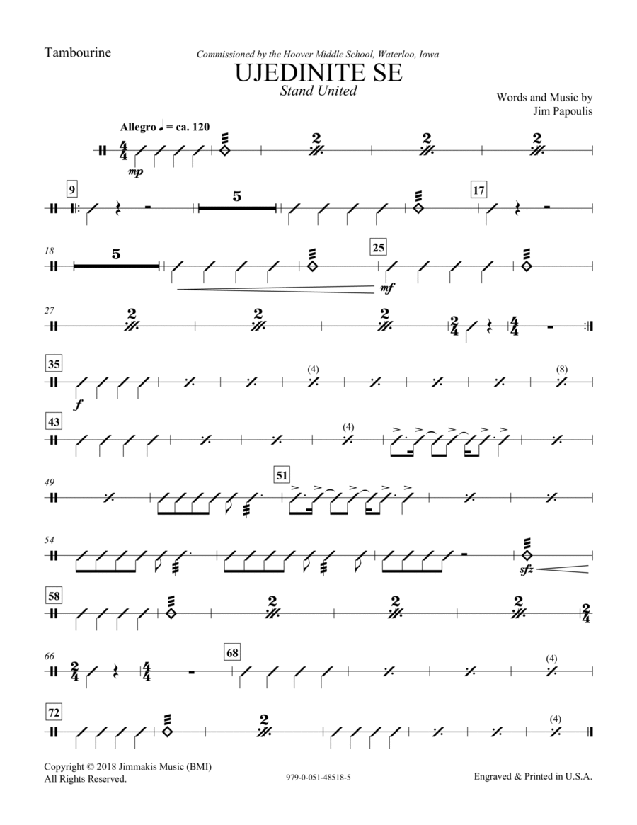 Ujedinite Se (Stand United) - Tambourine Choir scores gallery preview page 1