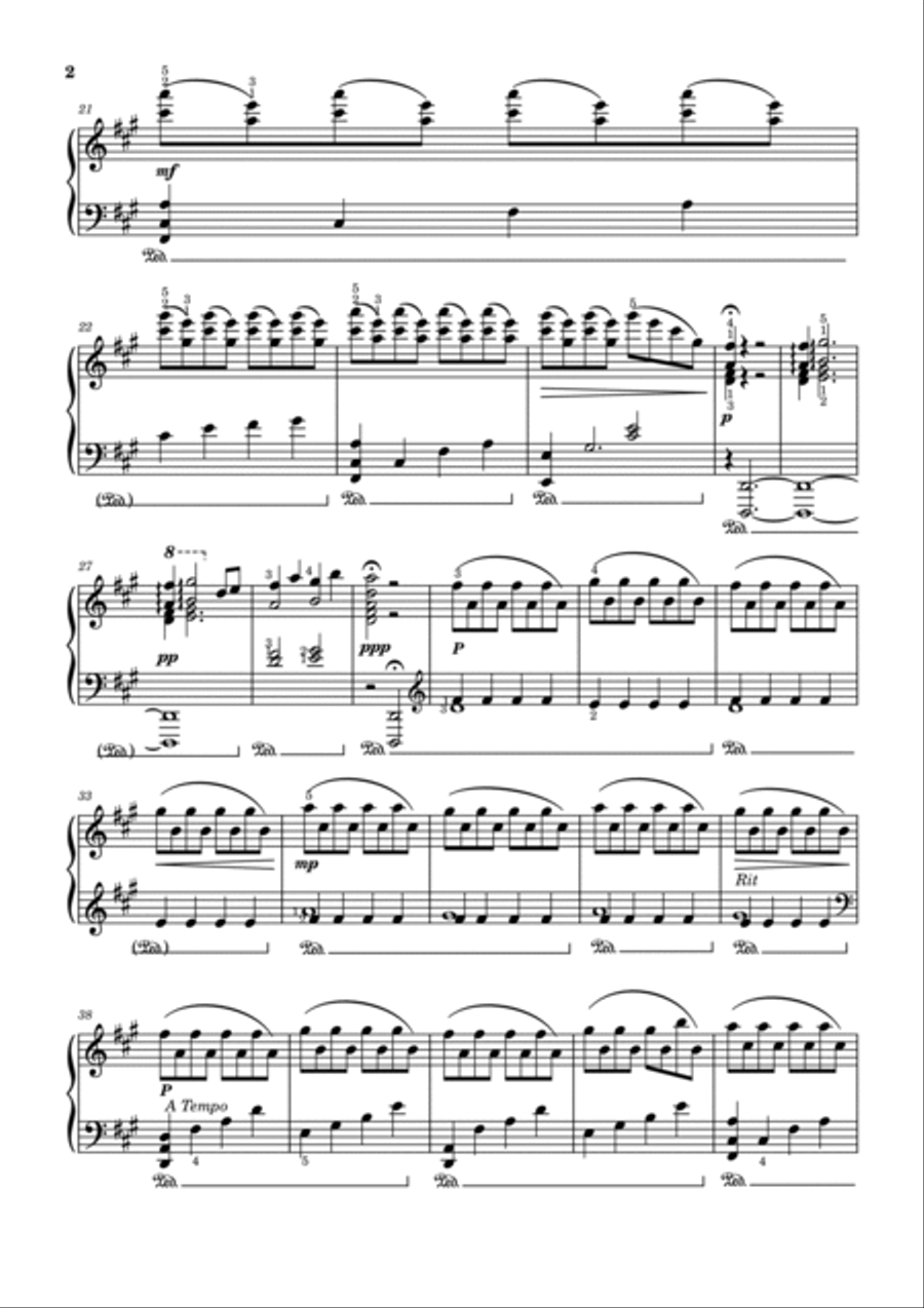 Gentle Waves Gentle Waves Piano Solo scores gallery preview page 2
