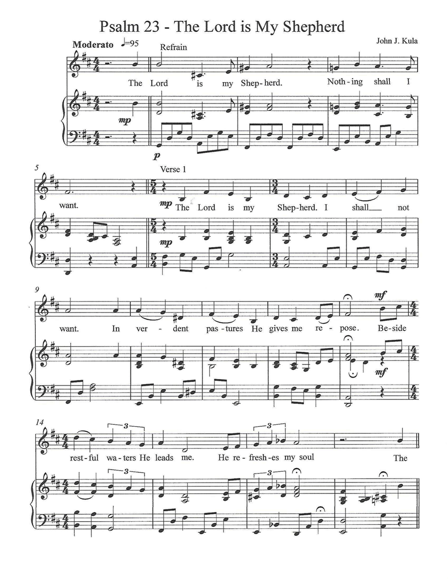 Psalm 23 - The Lord Is My Shepherd Piano, Vocal scores gallery preview page 3