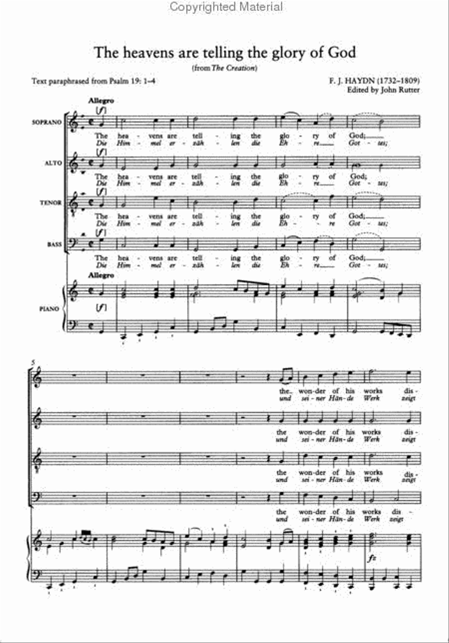 The heavens are telling (from The Creation) 4-Part scores gallery preview page 2