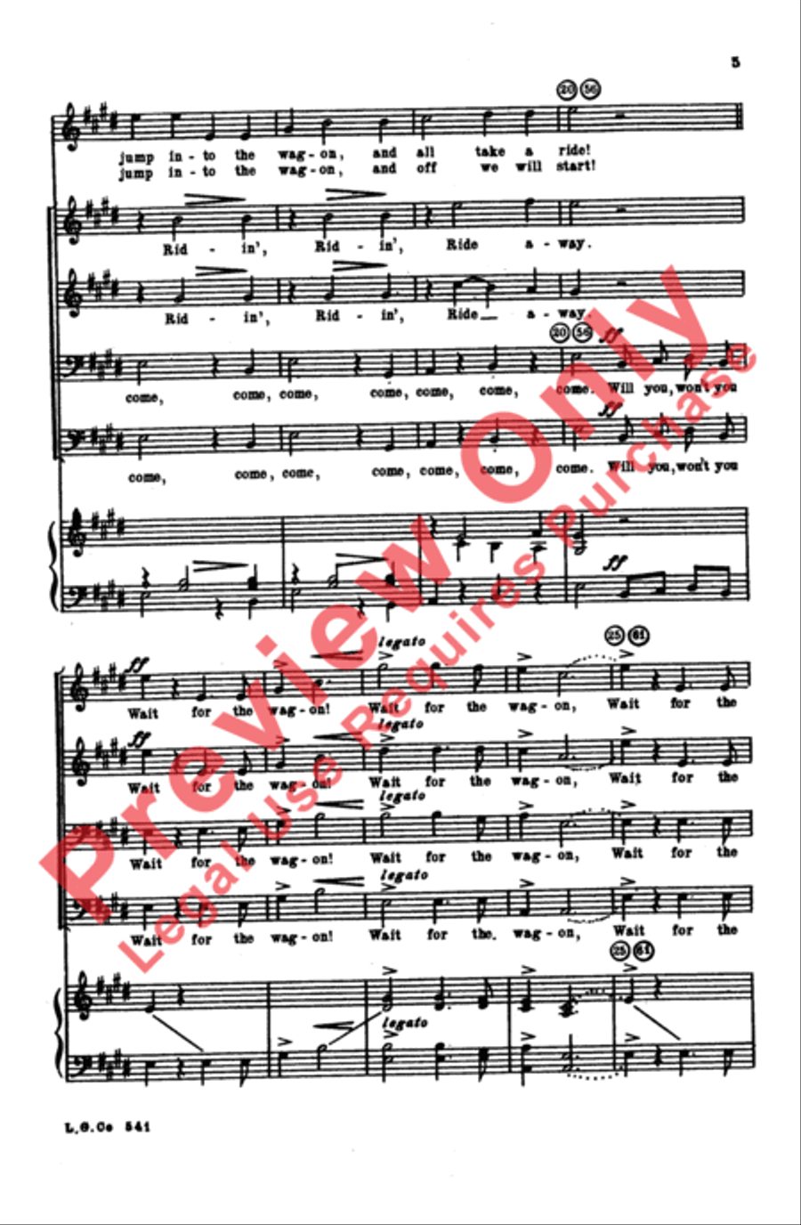 Wait for the Wagon Wait for the Wagon Men's Choir scores gallery preview page 4