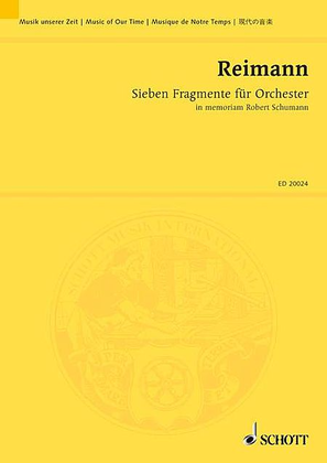 Book cover for Sieben Gragmente Fur Orchestra In Memoriam Robert Schumann Study Score