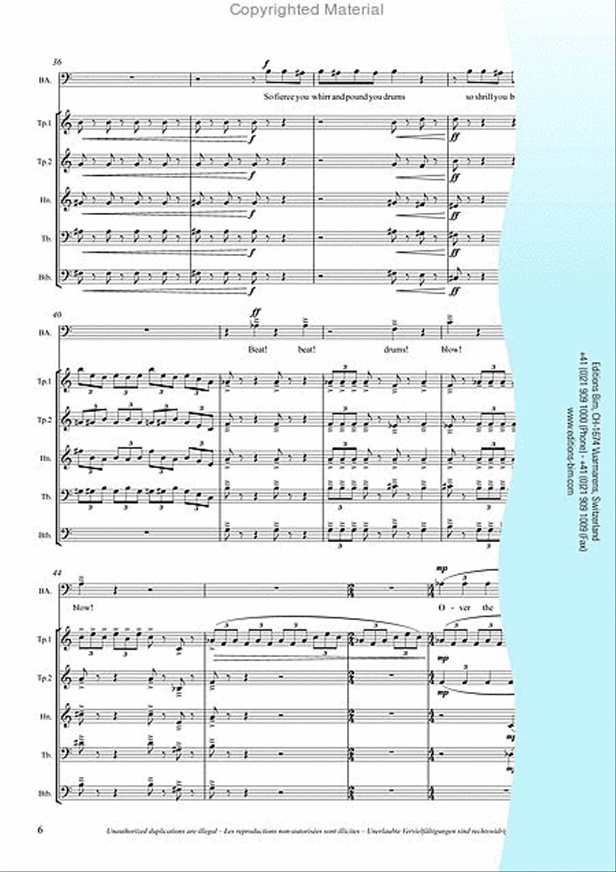 Songs of War and Loss Brass Quintet scores gallery preview page 5