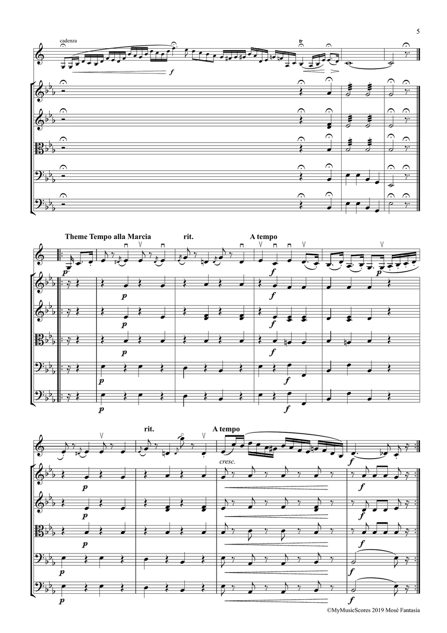 Paganini Moses Fantasy for Violin and String Orchestra String Orchestra scores gallery preview page 6