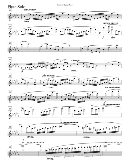 POEM FOR DANCE, op.31 No.1(1981) - A Duet For Flute solo and Piano image number null