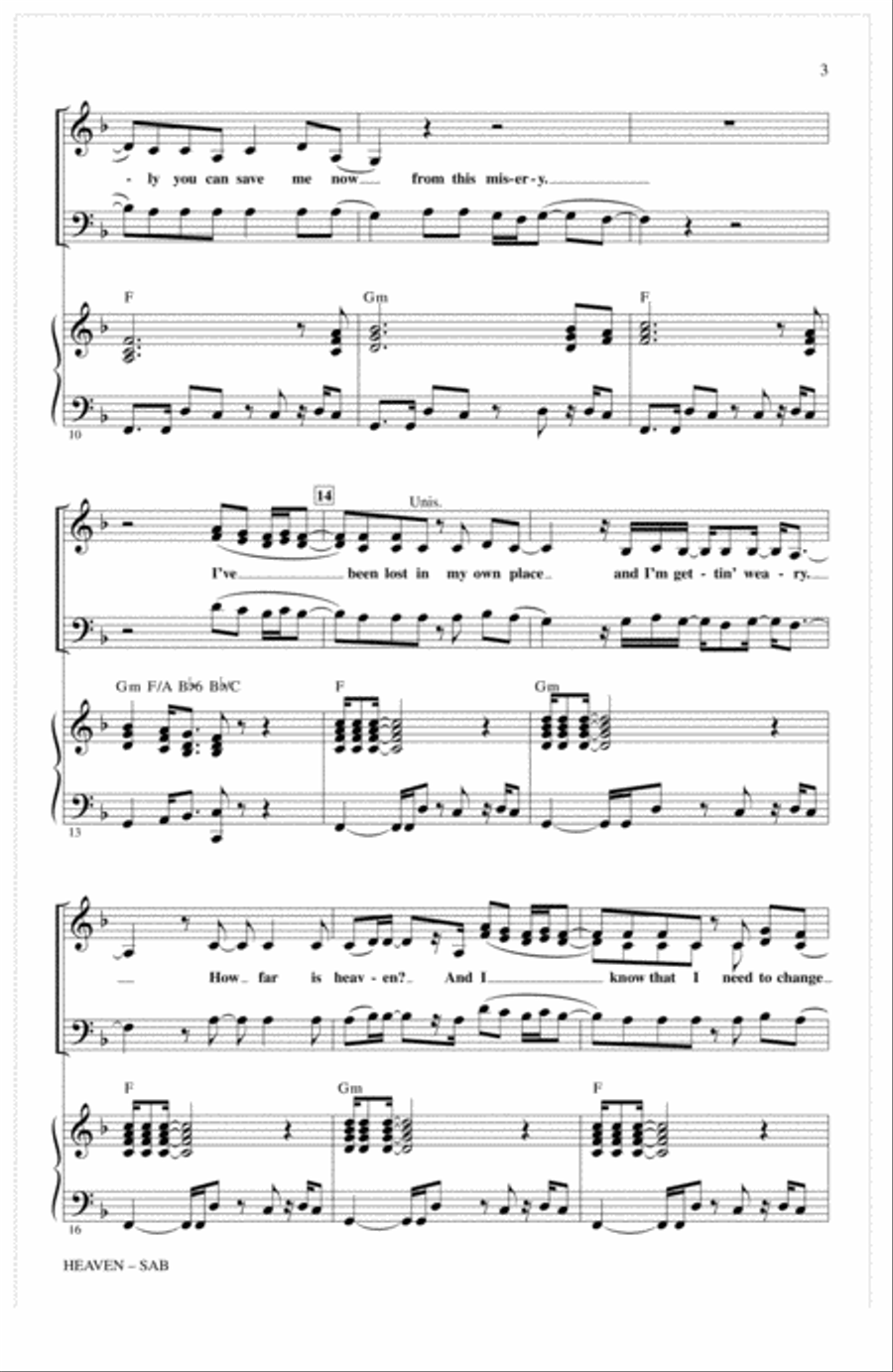 Heaven (arr. Mark Brymer) 3-Part scores gallery preview page 2