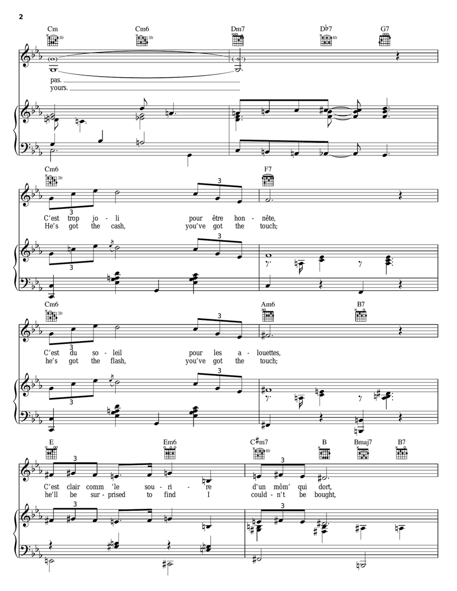 Le Grisbi (The Touch) Le Grisbi (The Touch) Piano, Vocal, Guitar scores gallery preview page 2