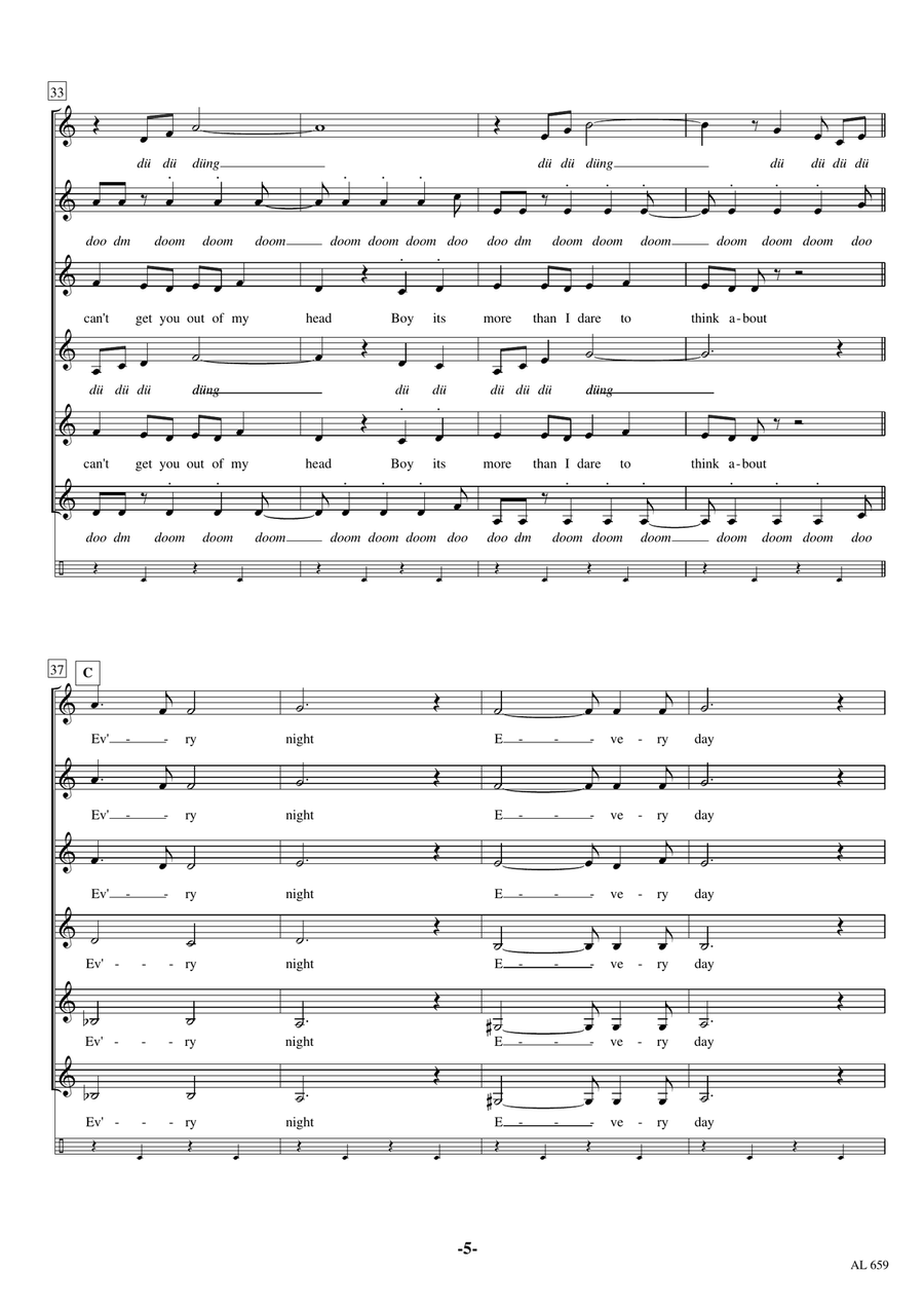 Can't Get You Out Of My Head SSAA scores gallery preview page 5