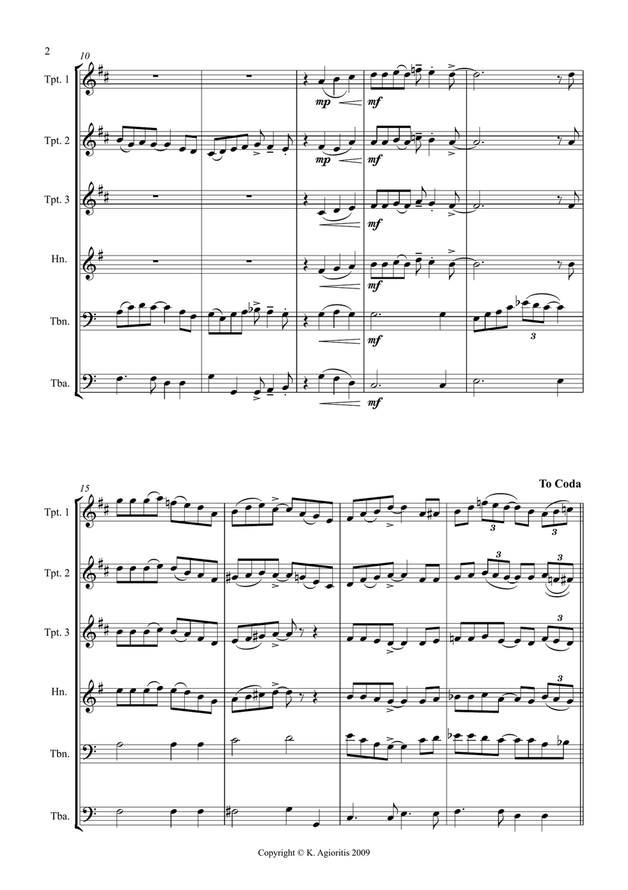 Cool, Calm and Collected - For Brass Quintet Brass Quintet scores gallery preview page 4