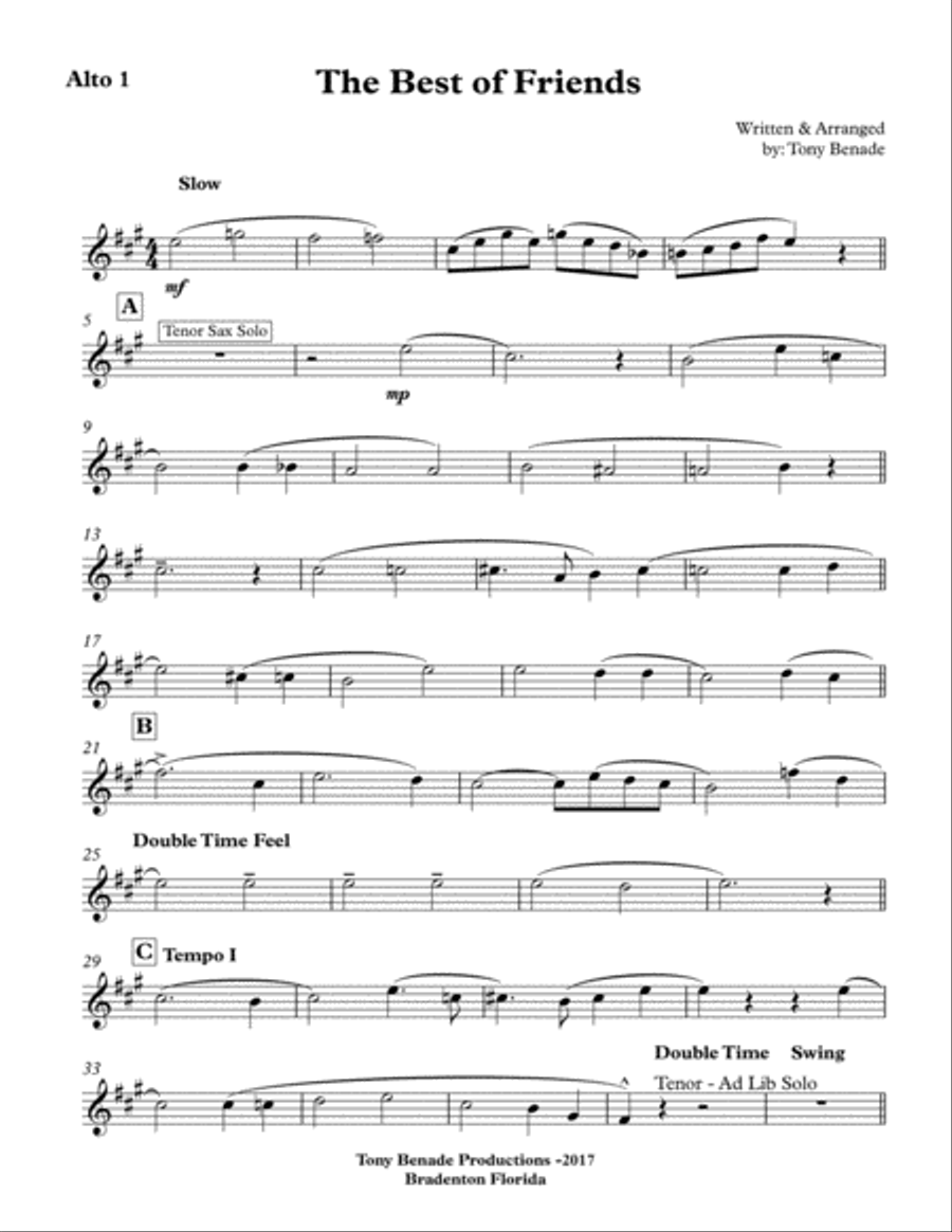 The Best of Friends - Tenor Solo with Jazz Ensemble. Jazz Ensemble scores gallery preview page 4