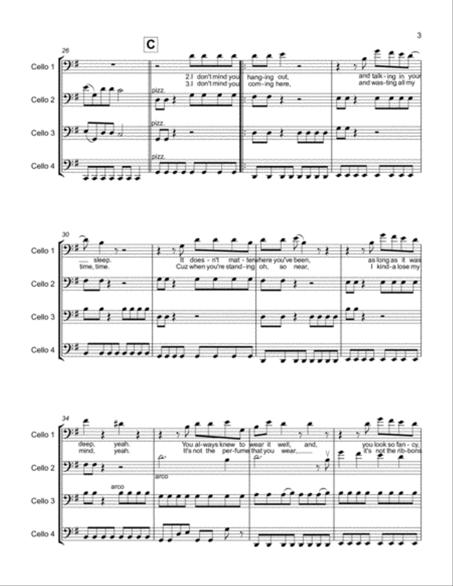 Just What I Needed Cello scores gallery preview page 3