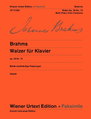 Book cover for Waltz, op. 39, no. 15