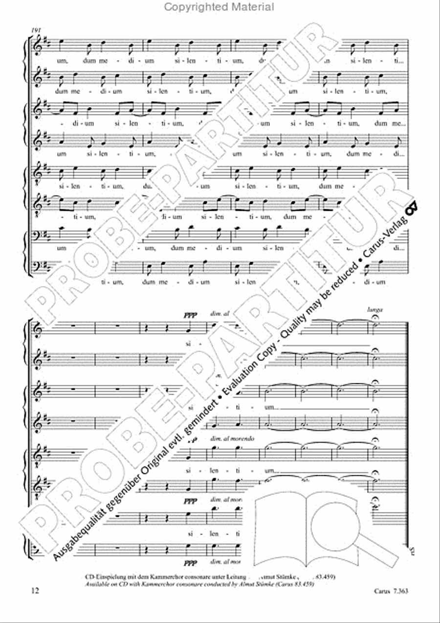 Dum medium silentium Dum medium silentium SSAATTBB scores gallery preview page 13