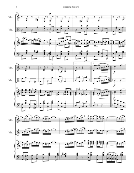 Weeping Willow Trio for Violin, Viola and Piano